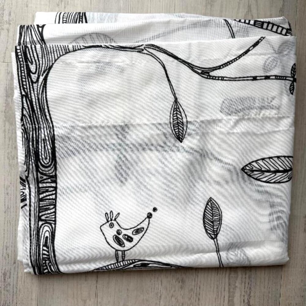One Panel Ikea Curtain Eivor with Birds Leaves Branches Trees Design Brand New